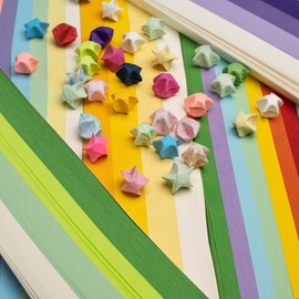 DIAO79NI 540 Sheets Star Origami Paper Assortment Color Star Paper Strip Origami Stars Paper Solid Color Lucky Star Decoration Paper Strips DIY Hand Art Crafts (Green Gradient)