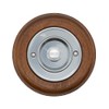 Modern Living Round Wireless Doorbell in Mahogany and Brushed Nickel