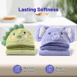 Toddler Towels Hooded Kids Bath Towel Unisex Toallas para Bebe 2-Pack 27.5"X55" Thick Ultra Absorbent Soft Baby Towels with Hood Beach Towel Bathrobe for Children, Infant, Newborn