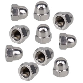 Kaity office 10 Pack Cap Bag Nut Hex Dome Socket M8 Stainless Steel Silver