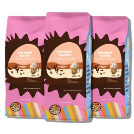 Crazy Cups Flavored Ground Coffee, Caramel Vanilla, For Brewing Flavored Hot or Iced Coffee, 3 Pack