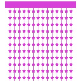 PATIKIL 2 Pack Party Backdrop Decoration, 1mx2m Star Tinsel Streamer Foil Fringe Curtain Streamers for Parties Backdrop Decoration Christmas Wedding Birthday Photo Booth,Hot Red