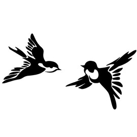 Newclew Love Bird Swallow Dancing Vinyl Arts Wall Decor Decals Stickers