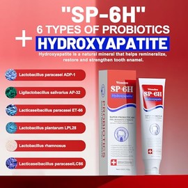 Woadee SP-6 Hydroxyapatites Pasta de dientes, SP-6 Pasta dental blanqueadora probiótica, 6 probióticos+fórmula de hidroxiapatitas para blanquear los dientes, fortalecer y proteger el esmalte, sabor a