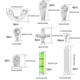 Ewwtrey 62pcs Non-Trace Picture Hooks for Hard Wall Plasterboard Walls, Picture Hanging Kit, Picture Hanger Hooks for Picture Frame Fixing, Hardwall Picture Hanging Hooks for