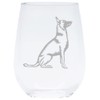 Malinois (M2) themed, dog stemless wine glass, 17 oz.