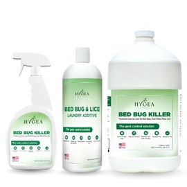 Hygea Natural Combo Pack, Natural Formula, Child & Pet Friendly, Odorless, Includes Bed Bug Spray 24 Ounce, Refill 128 Ounce & Laundry Additive 32 Ounce