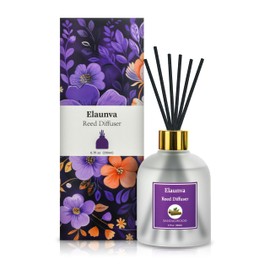 Elaunva Sandalwood Reed Diffuser Sets,6.7fl oz(200ml) with 8 Sticks,Fragrance/Aromatherapy for Livingroom/Office/Kitchen/Entryway/Bathroom,Shelf Decor,Home Accessories,Air Freshener(Sandalwood)