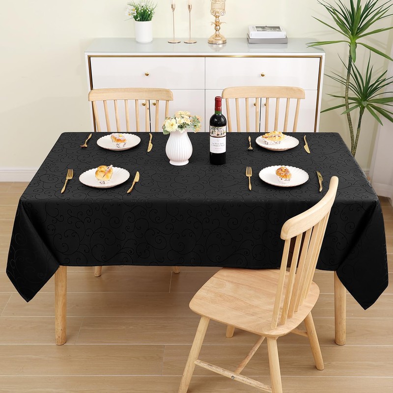 Homaxy Table Cloth Rectangular 100x140 cm, Washable Polyester Jacquard Tablecloth,