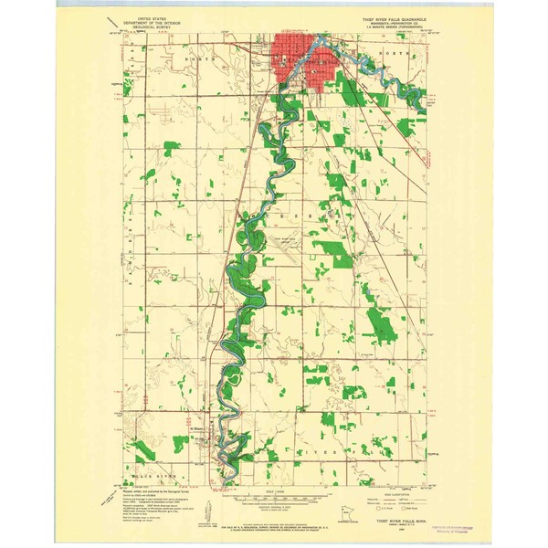 YellowMaps Thief River Falls MN topo map, 1:24000 Scale, 7.5