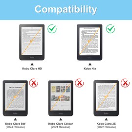 Fintie SlimShell Case for Kobo Clara HD - Ultra Thin and Lightweight PU Leather Protective Cover with Auto Sleep/Wake for Kobo Clara HD 6" eReader, Black