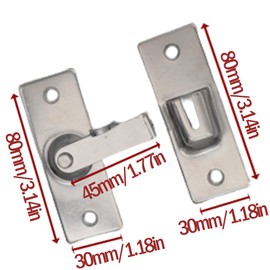 dingchi Large 90 Degree Right Angle Door Lock Buckle Security Door Lock, Stainless Steel Door and Window Lock bar Bolt barn Sliding Door Lock Sliding Latch