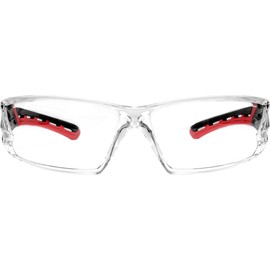 Ironwear 3085 Safety Glasses Anti-Fog ANSI Z87 Compliant with UVA and UVB Protection (Red/Clear)