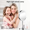 Deiovwxs Lighted Makeup Mirror 3000 mAh Rechargeable Double Sided Magnifying