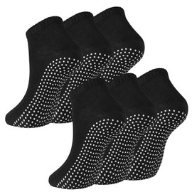 Radsocken 6 Pairs Non Slip Yoga Socks Pilates Socks for Women with Grips Reformer Pilates Grip Socks Trampoline Socks Sticky Socks for Yoga Pilates Trampoline Ballet Hospital Home 1