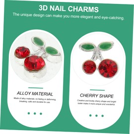 Healeved 144pcs Cherry Charm Nail Art Charms Rhinestones Styles Manicure Decorations