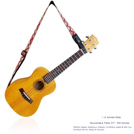 Ranloesa Premium Adjustable Ukulele Strap, Stylish Woven Lightweight Uke Straps Drill or No-Drill Required Neck Sling Strap, Portable Cross-Chest Uke Strap for All-size Ukuleles (Monochrome Muse)