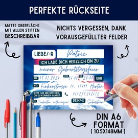 ZETTMANN® 10 Premium Invitation Cards Children's Birthday Stars Space - Epic Star Warriors Invitation Cards - Cool Space Motifs for Children's Birthday Parties