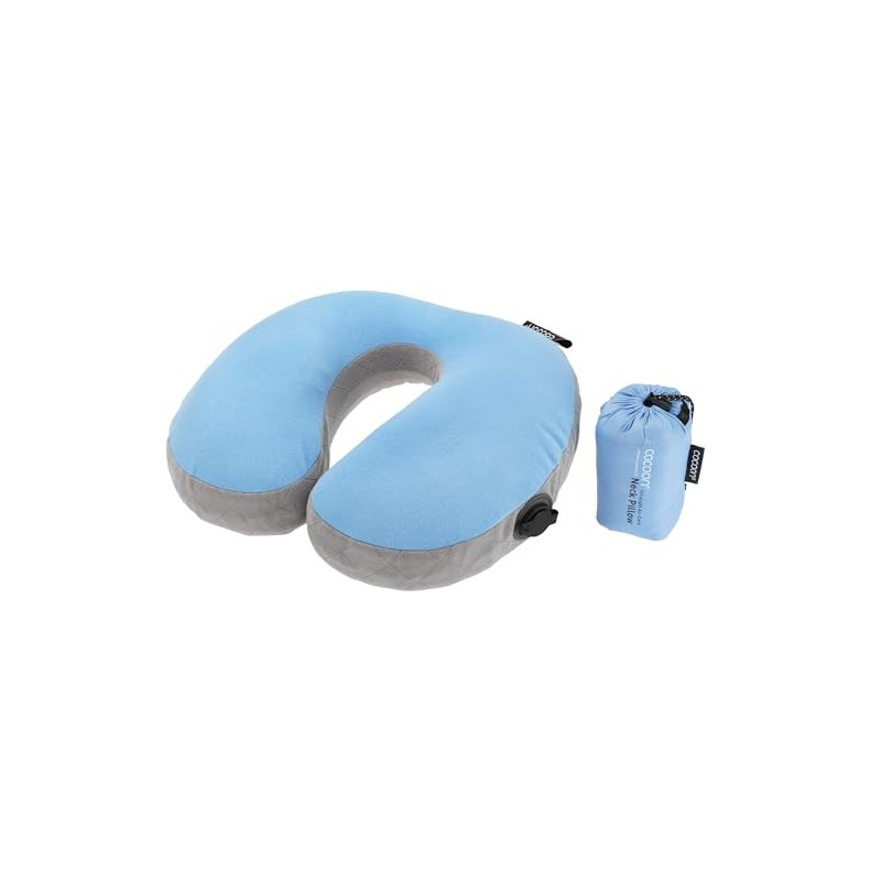 Cocoon Air Core Pillow Ultralight U-shaped Neck Support, Light Blue/Grey