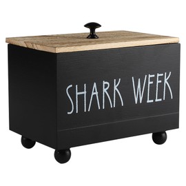 Gzsekken Tampon Holder for Bathroom with Lid,Shark Week Period Box Sanitary Products Organiser for Bathroom, 3 Compartment Feminine Products Box,Women Period Products Storage Container