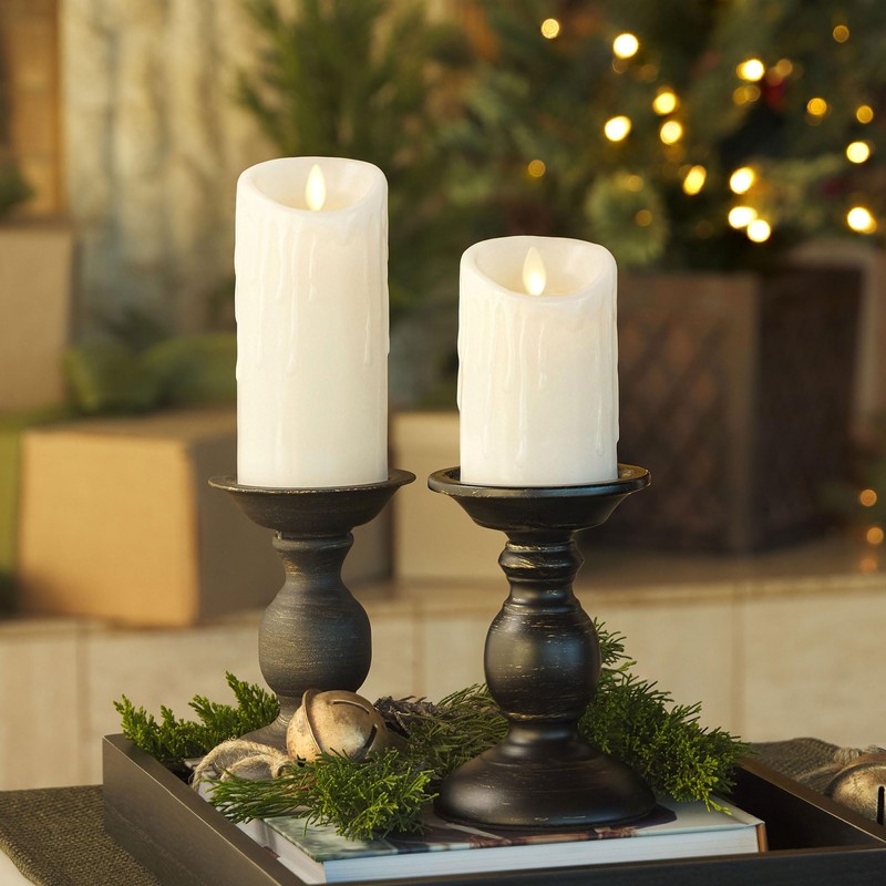 Luminara Wax Drip Flameless LED Candle, White 3" x 4.5",