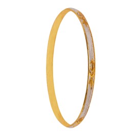 Shininh Jewel Two Tone Punjabi Sikh Kada (SJ_3167_2.8) (Brass, 2.12)