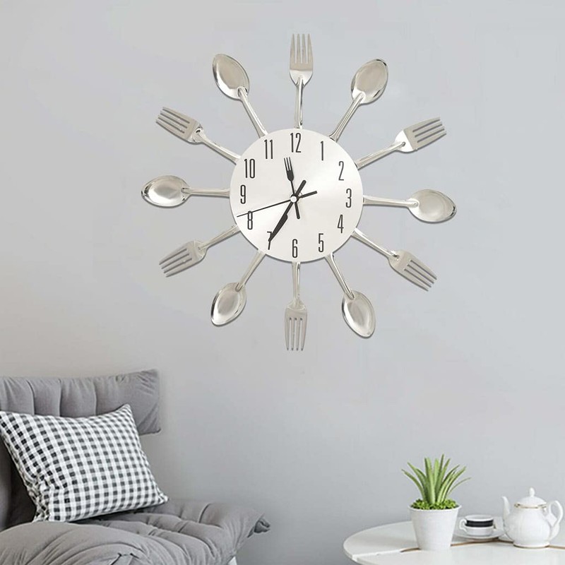 vidaXL Wall Clock with Spoon Fork Design Decorative Wall Clock