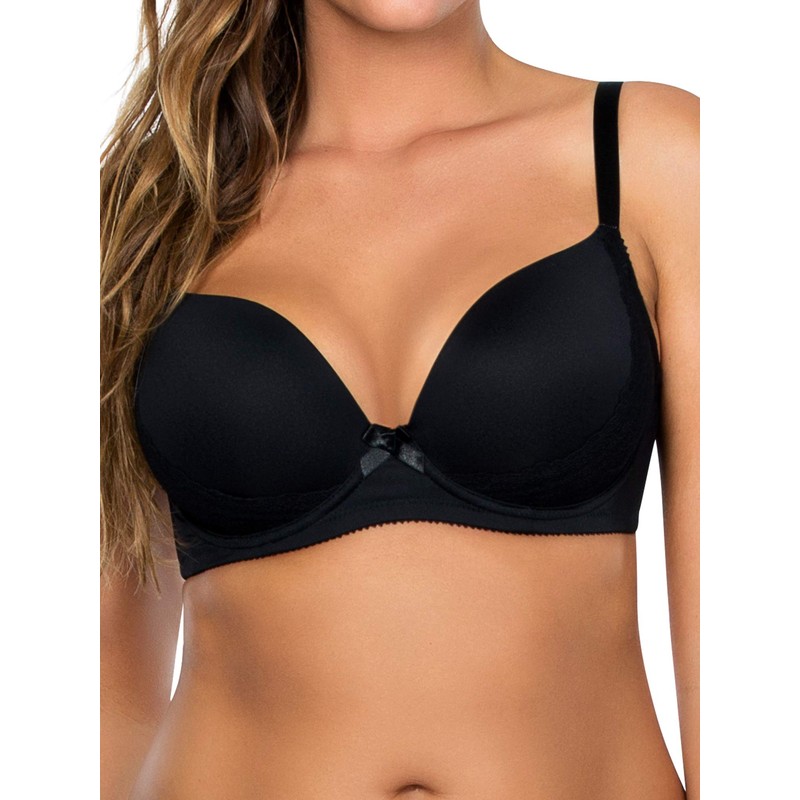 Parfait by Affinitas Women's Casey Plunge Molded Bra, Black, 34G