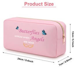 Heigebi Butterfly Gifts for Women Butterfly Makeup Bag Christmas Birthday Gifts for Sister Bestie Daughter Butterfly Animal Lovers Butterfly Themed Gifts Oxford Cloth Cosmetic Bag Zipper Travel Pouch
