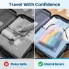 Bekecidi 15-Piece Travel Essentials Bundle: 5-Pack Waterproof Drawstring Shoe Bags
