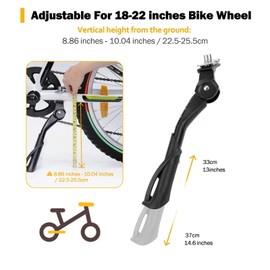 CYFIE Bike Kickstand for Kids Bike 18 20 22 inch Wheel, Center Mount Bicycle Kick Stand, Adjustable Child Kickstands for 18" 20" 22" Adult Mountain Road Bike