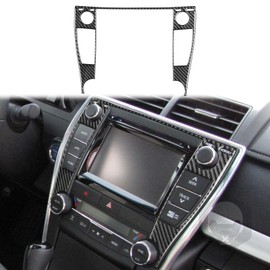 Compatible con Toyota Camry 2015 2016 2017, accesorios de control central, botón multimedia, cubierta de panel de marco de fibra de carbono real de alta calidad, calcomanía decorativo
