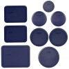 Pyrex 9 Piece Blue Lid Set for Pyrex 7202, 7200,
