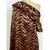 100% PURE SILK CHARMEUSE TIGER ANIMAL PRINT BLACK BRONZ 45”