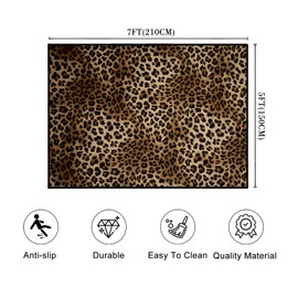 MAYDUNLAY Leopard Area Rug 5x7 for Bedroom,Cheetah Print Carpets for Living Room,Ultra-Thin Washable Throw Rugs Indoor Animal Print Hide Non Slip Accent Floor Mats for Dining Room,Laundry Room,Office,Brown