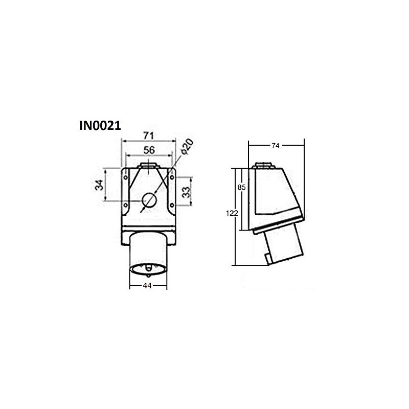 Knightsbridge INAV0021 240 V IP44 16 A Appliance Inlet