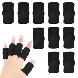 Emperoch 10 Pcs Finger Sleeves Protectors, Elastic Finger Brace Support Compression Protector for Sports Basketball Tennis Volleyball Badminton Boating Baseball Golf