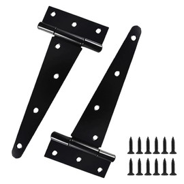 I'm so happy Door Hinges Hinges Hardware T Door DIY Black Steel Iron Antique with Screws Set of 2
