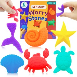 Cuackamily 6pcs Sensory Toys for Toddler Sea Animals Emotional Support Toys Special Needs Developmental Toys Autism toys for Kids Adults Stress Relief Fidget Toys for Social Skill Learning Gifts