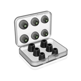 Memory Foam Ear Tips for Enhanced Noise Isolation and Comfort, Compatible with Most in-Ear Headphones, 6 Pairs in S, M, L Sizes, Grey, Black, Red