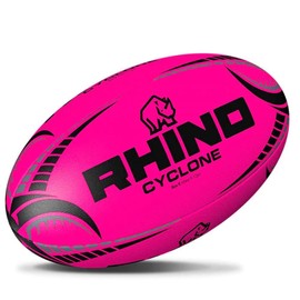 Fluorescent Cyclone Practice Rugby Ball Fluro Pink 3