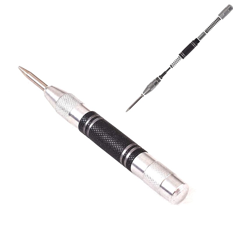 Automatic Centre Punch, Spring-Loaded Centre Punch with Adjustable One-Hand Spring