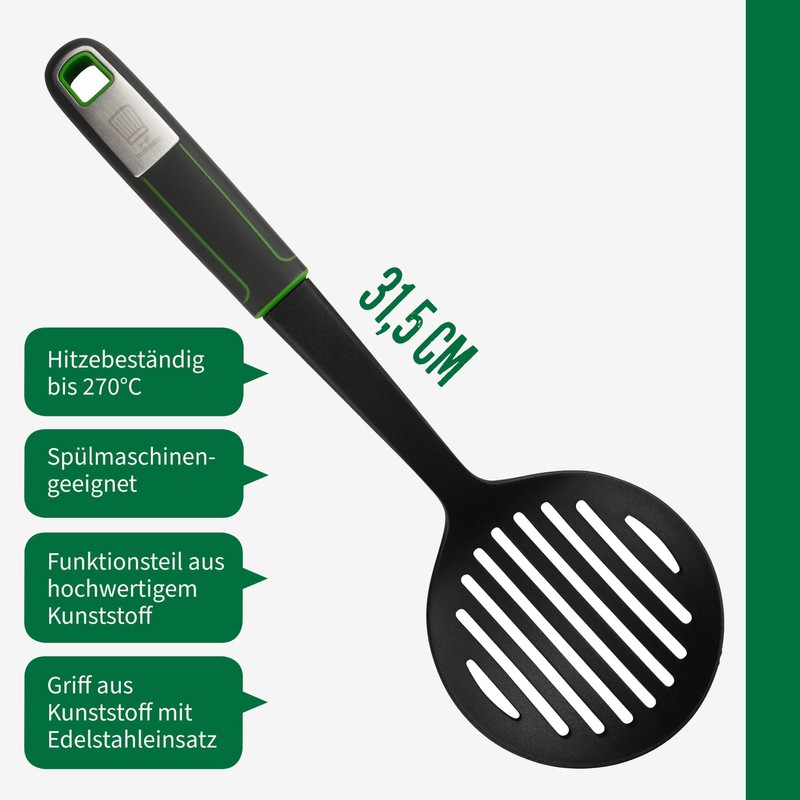 CHEFKOCH Premium Straining Spoon - Perfect for Straining Dumplings, Mouth