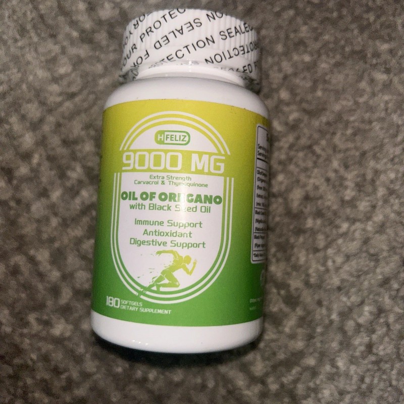HFELIZ Oil of Oregano with Black Seed Oil Softgels, Extra