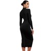 whoinshop Women's Cross Strap Ribbed Bandage Long Sleeve Midi Fall