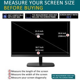 YINOVEEN 21.5 Inch Anti Blue Light Anti Glare Screen Protector For Universal Diagonal 21.5" With Aspect Ratio 16:9 Standard/Curved Monitor &Touchscreen, Protection Eyes Filter(18.7" x 10.6" /W x H)