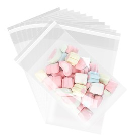 Docvania 50 pcs 6 X 9 Clear Resealable Cello Cellophane Bags Self Sealing Plastic Poly Bags for Bakery,Candle,Soap,Cookie,Gift,Prints,Photos,Cards