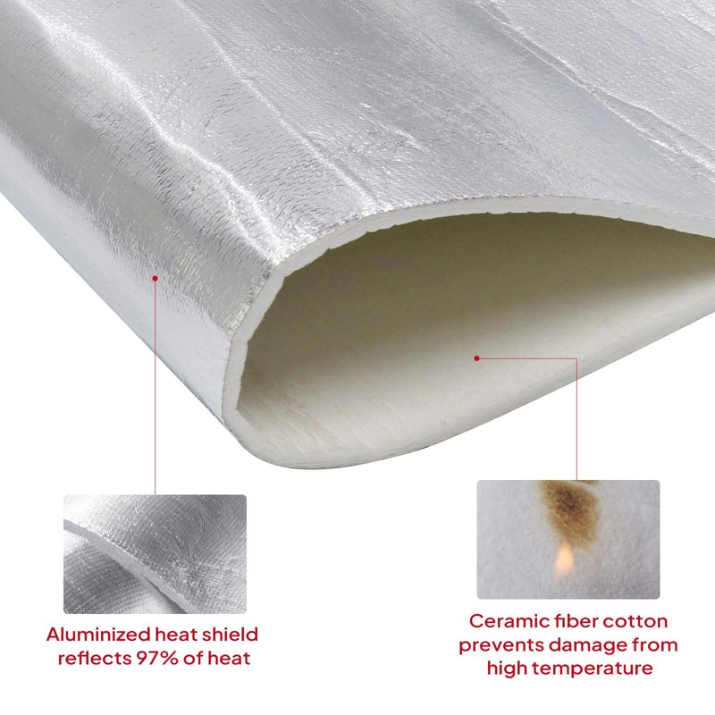 BuyUneed 190 mil Heat Shield Aluminum Foil Mat High Temperature