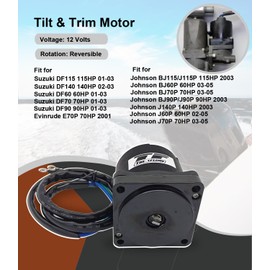 Tilt Trim Motor 38100-92J02 38100-92J10 Replacement for Suzuki DF60 DF70 DF90 DF115 DF140 2001-4 Stroke Outboard replaces Trm0095 430-22123 18-18303 38100-93J01 38100-93J02 38100-96J00