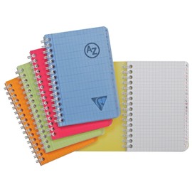 Clairefontaine 328225C Spiral Bound Index 9 x 14 cm 100 Pages Squared Polypropylene Cover Random Colour